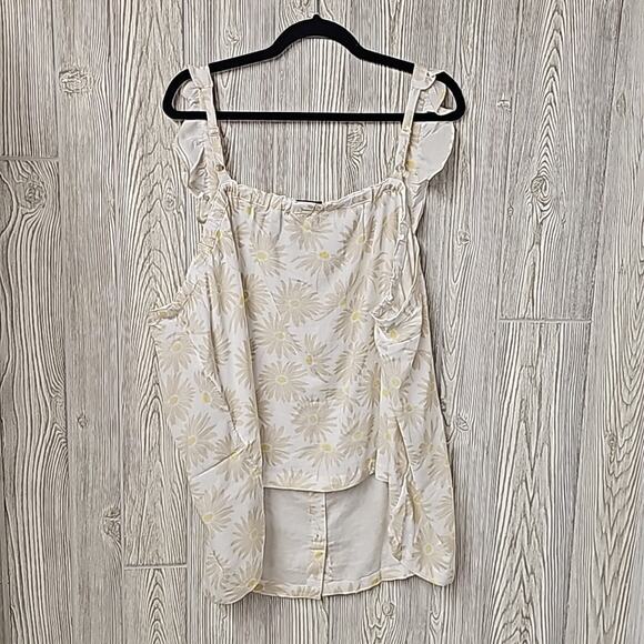 Torrid Ruffle Daisy Print Button Down Tank Top Womens Size 4X NWT - Picture 6 of 9